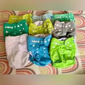 Alva baby Solid Colors Cloth Diaper Set 9 NO inserts